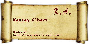 Keszeg Albert névjegykártya