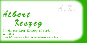 albert keszeg business card